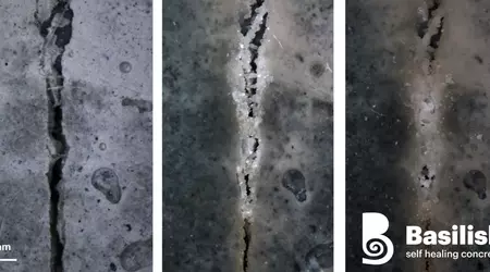 Ein selbstheilender Beton, der Risse mit Hilfe von Bakterien abdichtet, wurde in den USA in Betrieb genommen