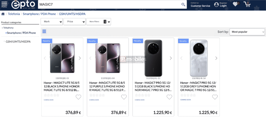 Honor Magic 7 Lite und Magic 7 Pro Preise
