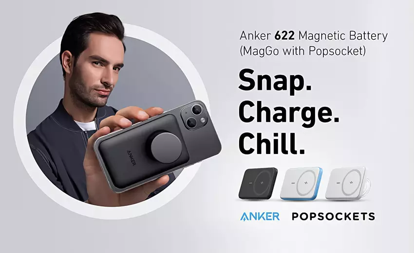 Anker hat eine magnetische iPhone-Batterie mit PopSocket, USB-C-Anschluss und 7,5 W Leistung vorgestellt
