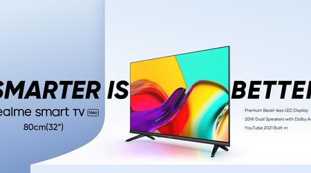 Realme Smart TV Neo: 32-Zoll-Fernseher mit dünnen Rändern, 20-W-Lautsprechern, Android TV an Bord und einem Preisschild von $205