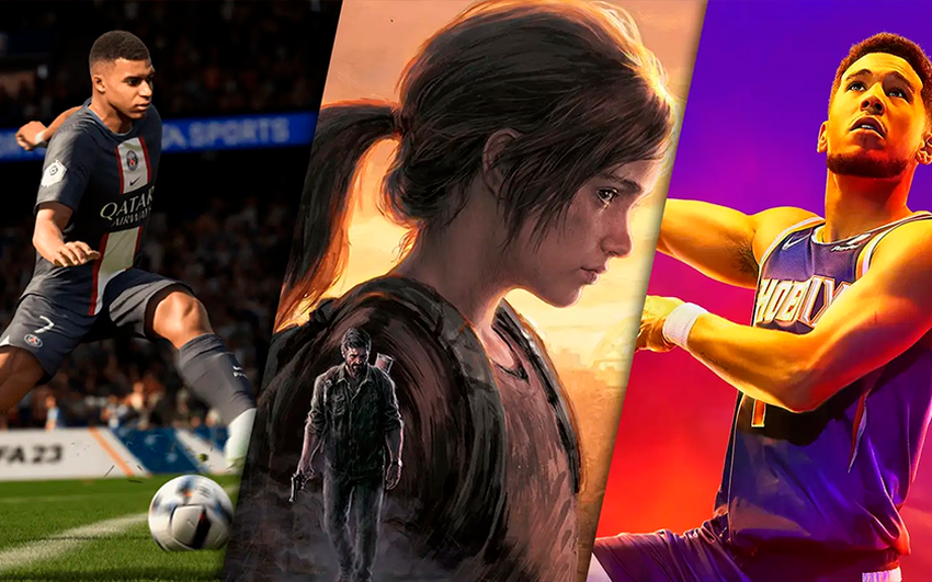 Spiele, die im September auf PlayStation 5 am häufigsten gespielt wurden. Die Top drei sind NBA 2K23, FIFA 23 und The Last of Us Part I