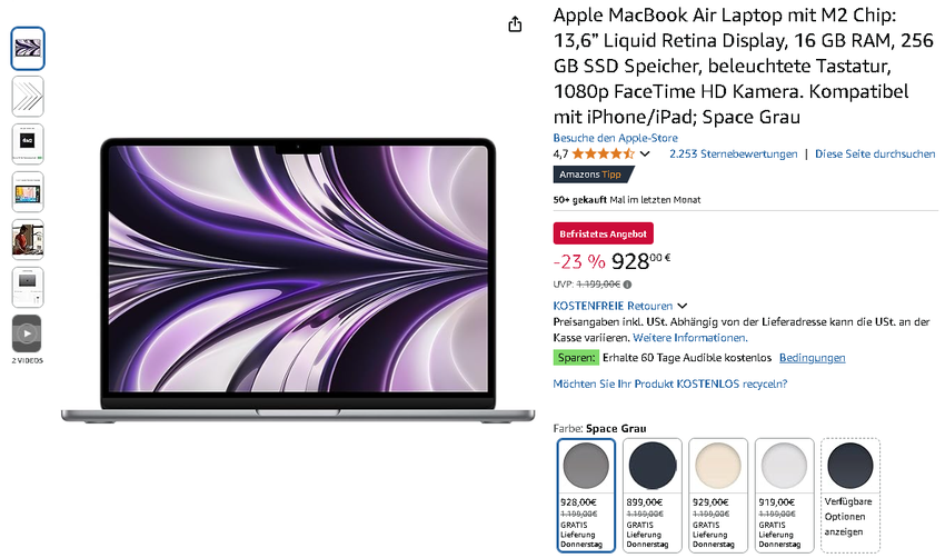 Apple MacBook Air M2 Screenshot