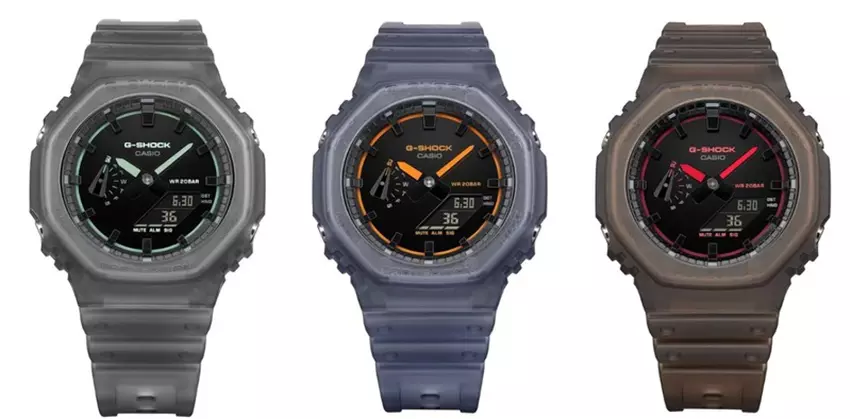 Casio G-Shock GA-2100K Series - Uhrenmodelle mit Neonakzenten
