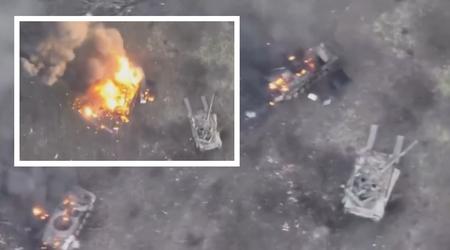 Ukrainische Streitkräfte zerstörten zwei russische T-80BV-Panzer und zwei Schützenpanzer in einem einzigen Gefecht