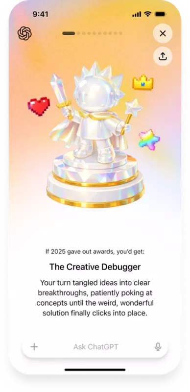 Screenshot der 'Dein Jahr in Poesie'-Funktion in ChatGPT