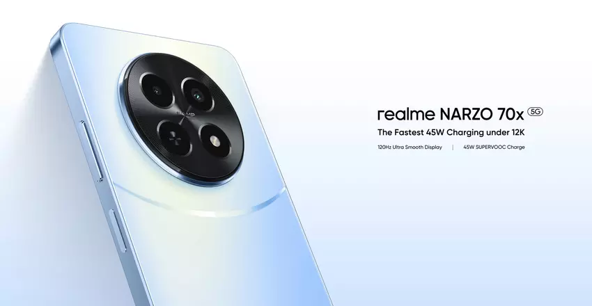 Realme Narzo 70x 5G: 120Hz IPS-Display, MediaTek Dimensity 6100+ Chip, 50MP Kamera und 45W Ladeleistung für 144$