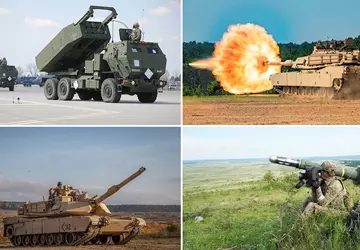 Abrams-Panzer, M142 HIMARS-Werfer und Javelin-Panzerabwehrsysteme - ...