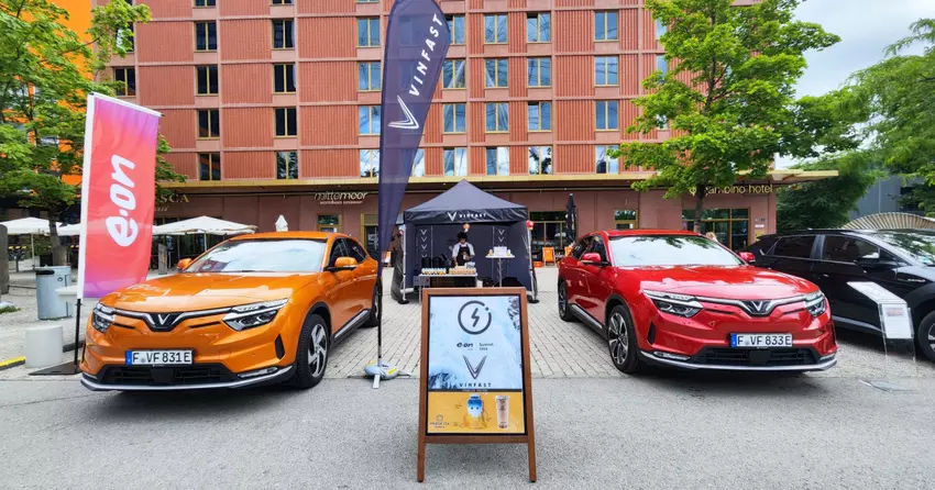 VinFast-Fahrzeuge auf dem ON Drive Summit. Bild: VinFast Showroom München / Facebook