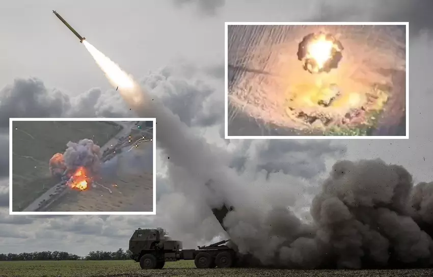 Ukrainische Streitkräfte zerstören BM-21 Grad-Raketensystem und Konvoi mit russischer Militärausrüstung mit hochpräzisen GMLRS M30A1-Geschossen