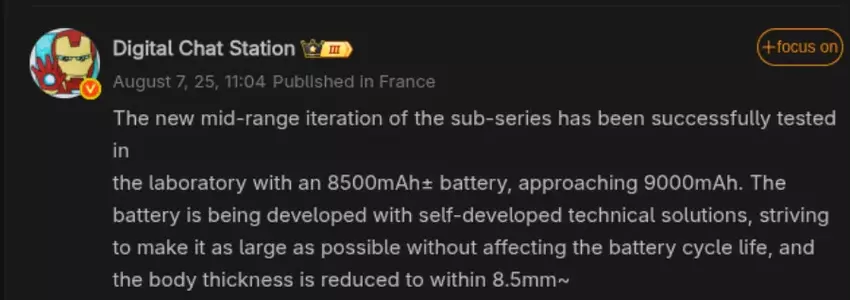 Redmi schlankes Smartphone mit 8500 mAh Akku