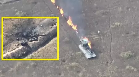 Ukrainische 500-Dollar-Kamikaze-Drohnen zerstörten bei zwei Versuchen eine russische Panzerhaubitze 2S1 Gvozdika