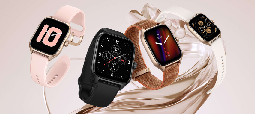 Amazfit GTS 4 - AMOLED-Bildschirm, Herzfrequenz- und Sättigungsmessung, GPS und 150 Sportmodi für 200 €