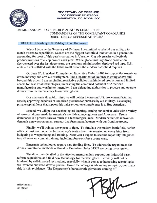 Der Text des Pentagon-Memorandums wurde veröffentlicht