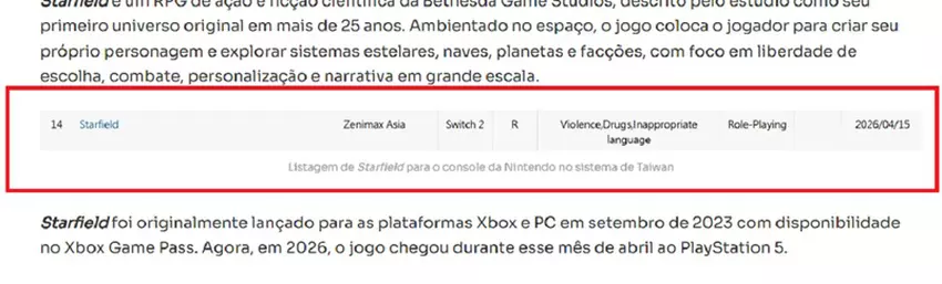 Starfield-Spiel auf PlayStation 5