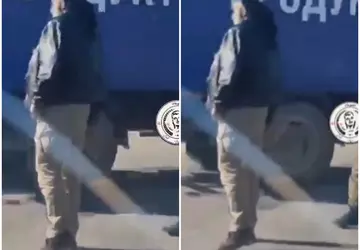 Russen evakuieren mit einem in der ...