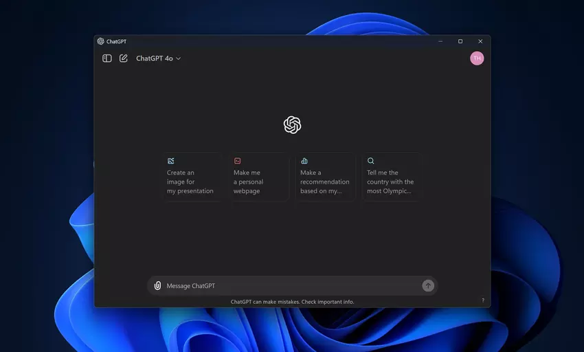 Die ChatGPT-App für Windows ist jetzt für alle kostenlos verfügbar