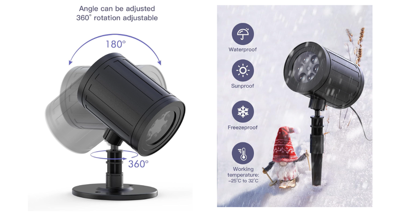 GUSODOR schneeflocken projektor outdoor