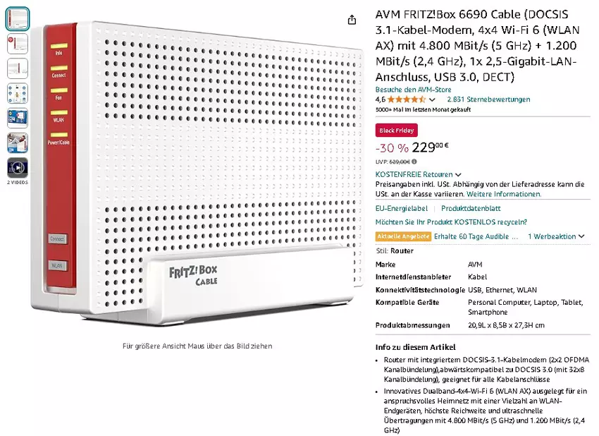 Screenshot der FRITZ!Box 6690