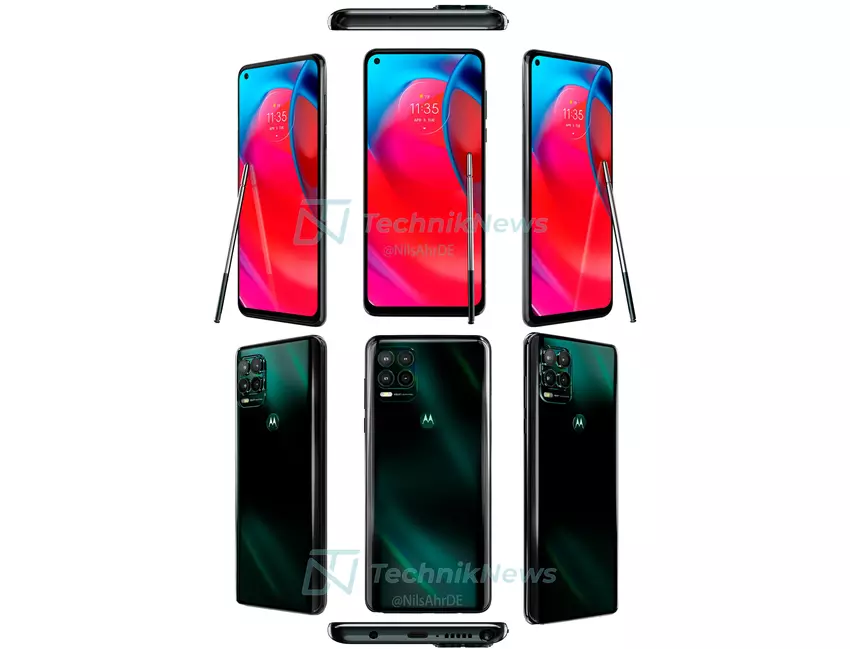 Moto G Stylus 5G auf hochwertigen Presse-Renderings aufgetaucht: grüne Farbe, Stylus und Design wie Moto G100