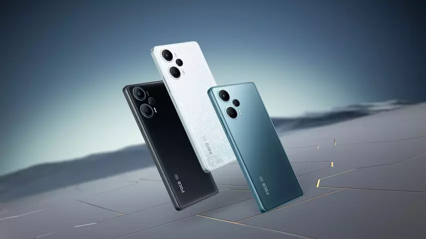 POCO F5 auf Pressebildern enthüllt: drei Farben, Snapdragon 7+ Gen 2 Chip und 120Hz AMOLED-Flachbildschirm