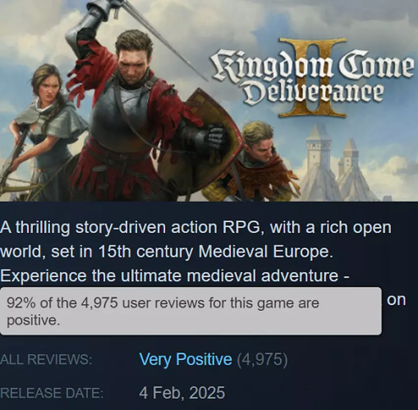 Kingdom Come: Deliverance II Spielstände, Quelle: Steam