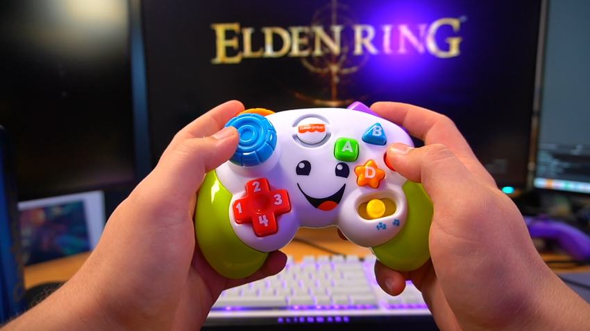 Elden Ring ist mit einem modifizierten Fisher-Price-Spielzeugcontroller schwieriger
