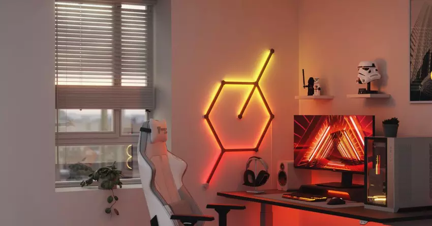 Zum Anfassen: Mit mattschwarzen Skin-Abdeckungen können Sie die modularen HomeKit-Leuchten von Nanoleaf Lines umwandeln