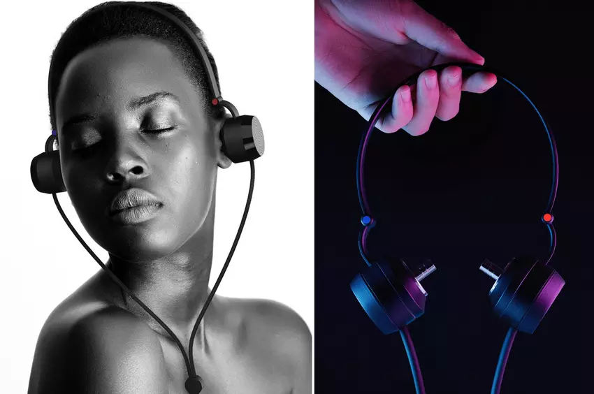 Diese temperaturregulierenden Kopfhörer haben innen schallisolierende Ohrstöpsel aus Metall