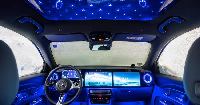 Das neue Mercedes GLB Interieur funkelt wie ein Weihnachtsbaum