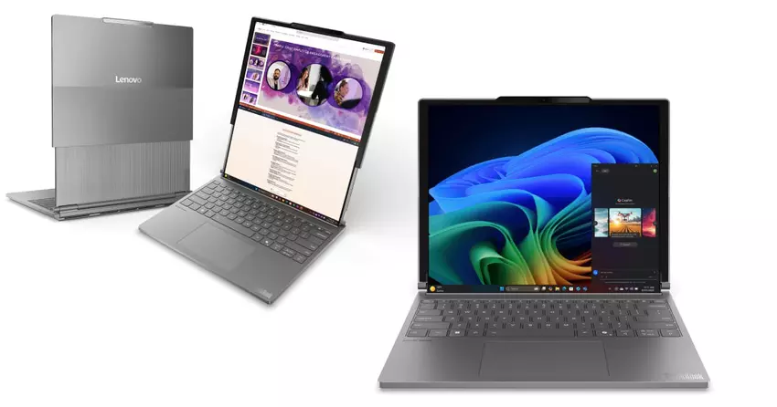 Insider zeigt ein Bild eines unangekündigten Lenovo-Laptops mit einem klappbaren Bildschirm