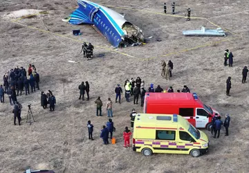 Fragmente einer russischen Pantsir-S1-Rakete in einem ...