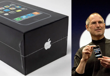 Ausgepacktes, werkseitig verpacktes iPhone der ersten ...