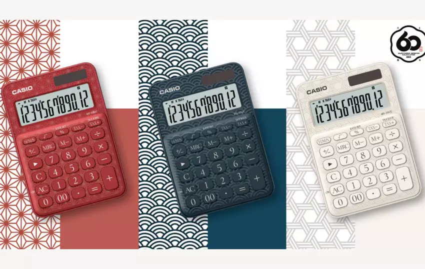Casio kreiert elegante MS-20UC-J Öko-Rechner mit japanischen Mustern zur Feier des 60-jährigen Jubiläums