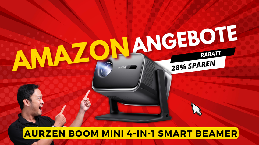 Aurzen Boom Mini 4K Smart Beamer mit Google TV – 112€ Rabatt verfügbar!