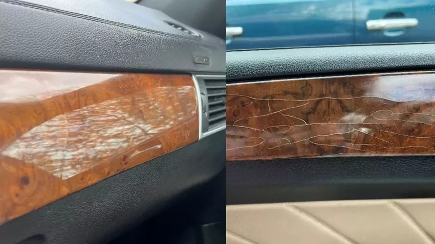 Beispiele für Mängel im Holzinterieur von Mercedes-Benz Autos