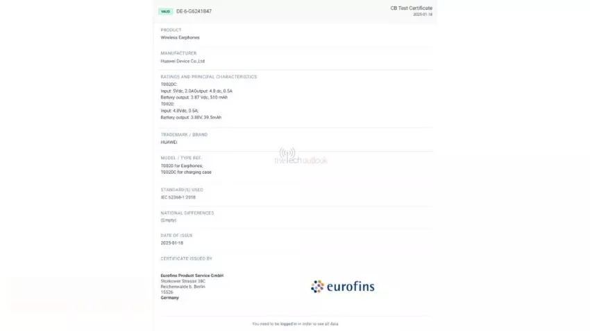 Zertifizierung der neuen Huawei-Kopfhörer