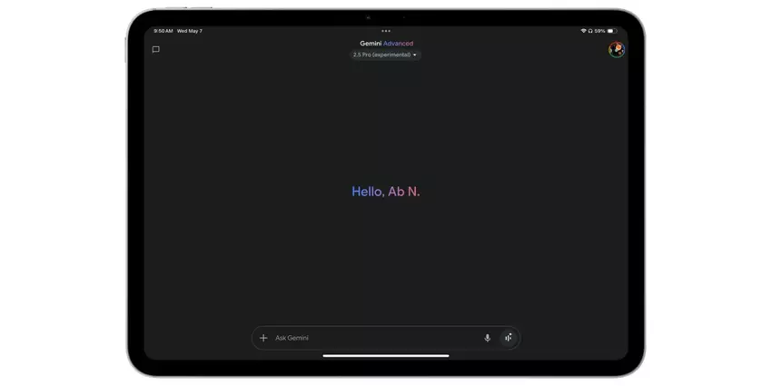 Google Gemini-App funktioniert jetzt im Vollbildmodus auf dem iPad