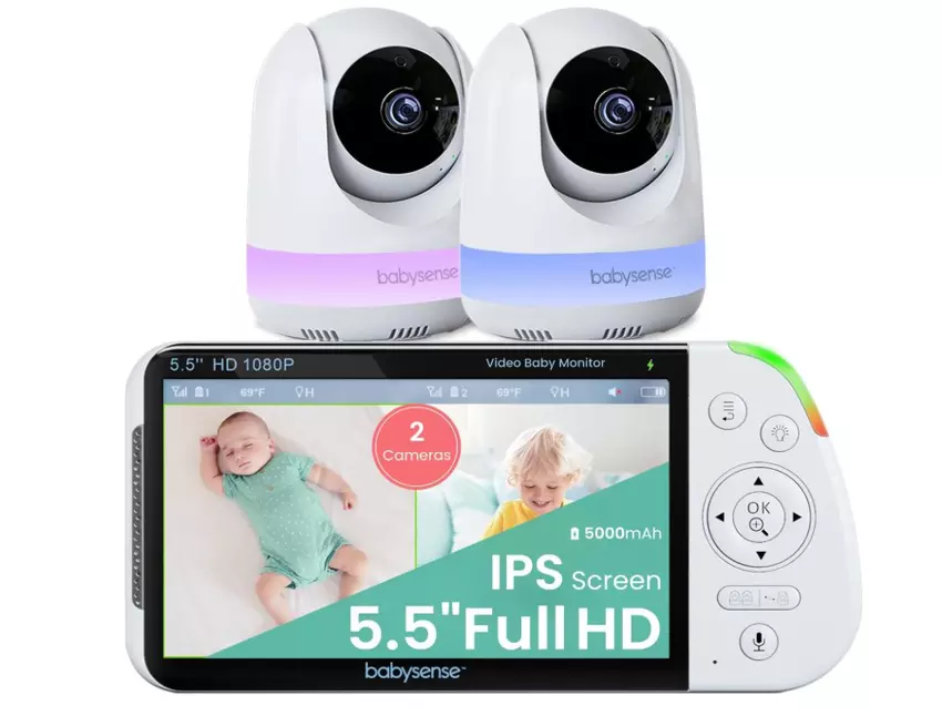 Babysense 5.5 1080p Split-Screen Babyphone mit Kamera