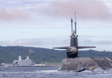 Das atomgetriebene U-Boot USS Michigan der ...