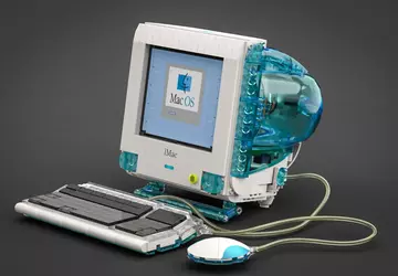 Der legendäre iMac in einem blauen, ...