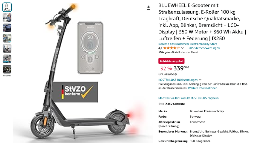 BLUEWHEEL IX250 E-Scooter