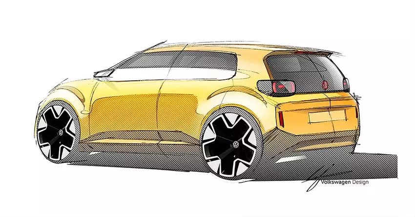 Eine Skizze des neuen 20.000-Euro-Elektroautos von Volkswagen.