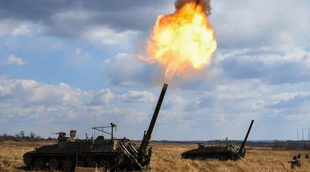 FPV-Drohne zerstörte einen russischen Panzermörser 2S4 Tyulpan mit einem präzisen Treffer auf die Munitionspackung