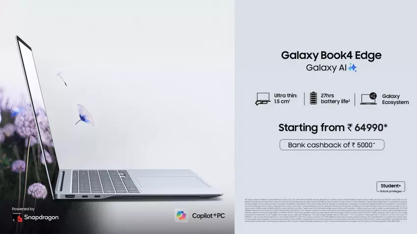 Samsung Galaxy Book4 Edge mit Snapdragon X-Prozessor kommt nach Indien