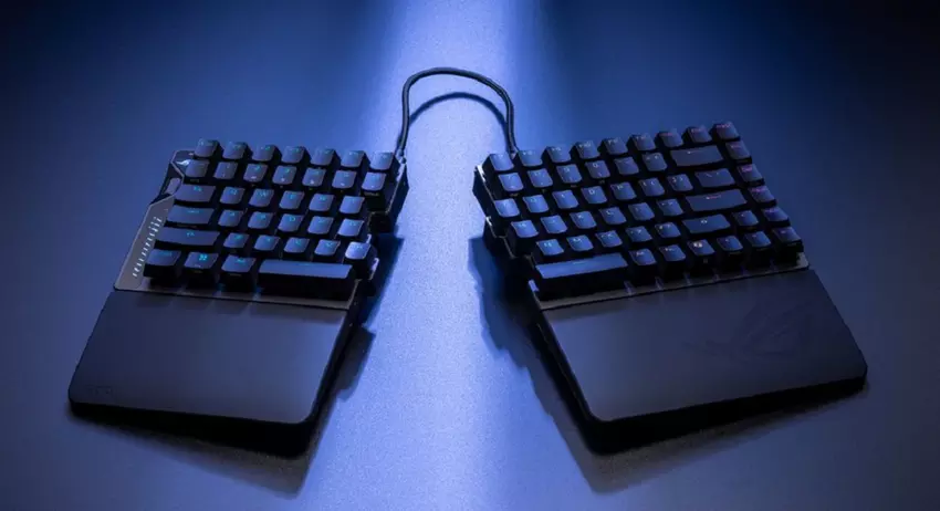 Asus hat die ROG Falcata vorgestellt, eine stylische Split-Tastatur für Fans des wettbewerbsorientierten Spielens