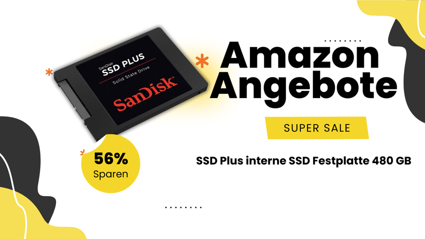 SanDisk SSD Plus 480 GB – Jetzt mit 41€ Rabatt!