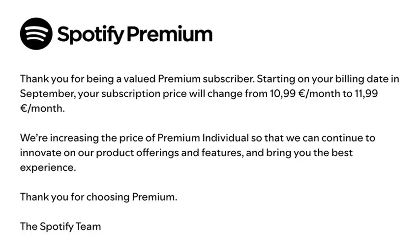 Bevorstehende Änderungen bei Spotify Premium-Abonnements. Illustration: Sporify
