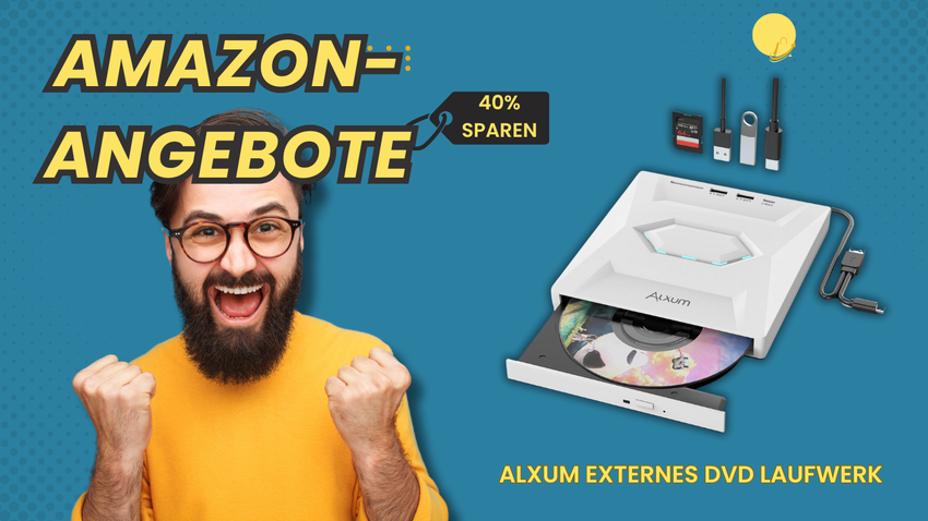 Alxum 5-in-1 Externes DVD Laufwerk – Erhalte 40% Nachlass!