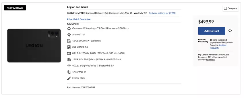 Illustration für Lenovo Legion Tab
