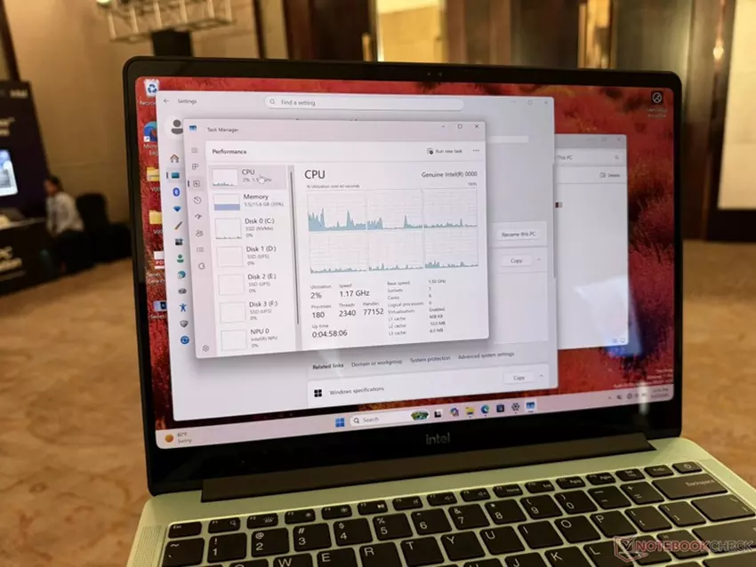 Intel-Laptop-Prototyp auf Wildcat-Lake-Chips